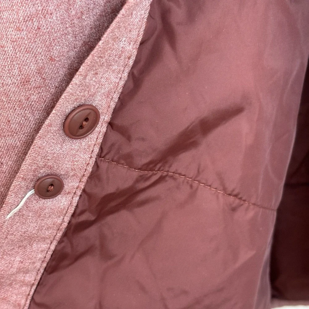 The North Face Button Down‎ Shirt Shacket Large Maroon Lined Insulated Gorpcore